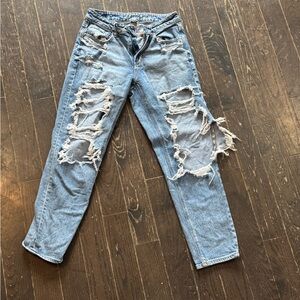 Distressed Light Blue Jeans